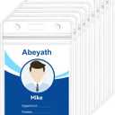 50Pack Extra Thick ID Card Name Badge Holder Heavy Duty Waterproof Clear Plastic PVC Vertical Sleeve Pocket Resealable 4.6x3.82inch