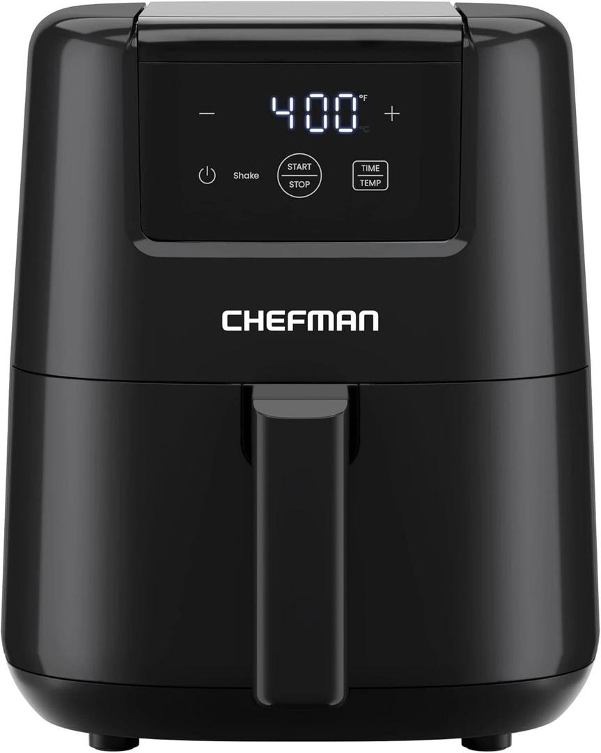 Chefman Air Fryer – 4 QT Compact Airfryer for Quick & Easy Meals in Minutes, Features Hi-Fry Technology for Extra Crisp, Touchscreen Controls with 4 Presets, Nonstick & Dishwasher Safe Basket - Black