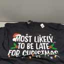 Most Likely to Be Late for Christmas Funny Family Christmas T-Shirt Size XL