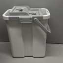 JOYMOOP Mop and Bucket with Wringer Set, Flat Squeeze Mop Flat Head, Dust Mops for Wall Cleaner with Long Handle, Hands-Free Microfiber Mops for Floor Cleaning - White (Large White Bucket #2 + 60" Flat Mop + 4 Pads)