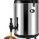 Mifoci Insulated Drink Dispenser Stainless Steel Hot Water Beverage Dispenser Coffee Urns Hot and Cold Drink Holder with Pump Spigot for Party Tea, Milk, Water(2.11 Gallon/ 8 L)