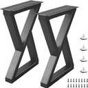 18 Inch Metal Coffee Table Bench Legs Black, Heavy Duty Industrial Metal End/Side Table Legs, DIY Project for Furniture (H18" x W13", Set of 2)