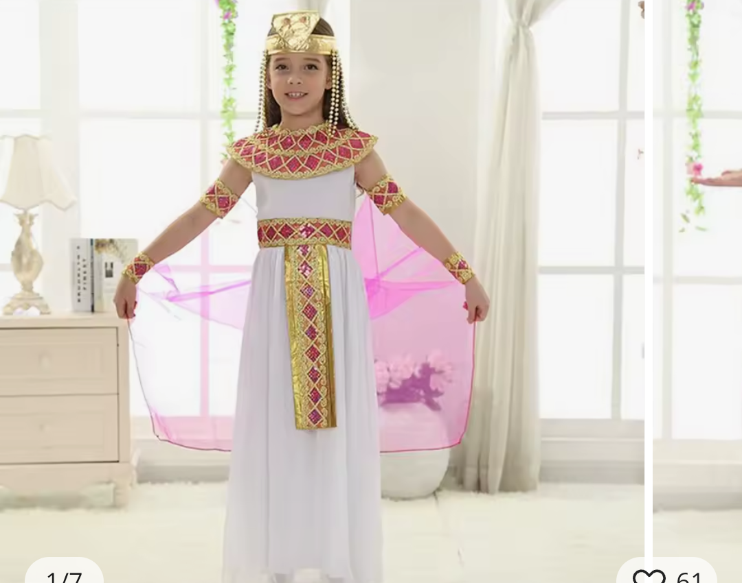 Halloween Cleopatra Princess Dress, M