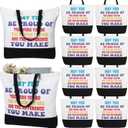 Silkfly 10 Pcs Employee Appreciation Gift Inspirational Canvas Tote Bags Grocery Bags for Women Teacher Coworker