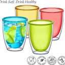 Amazing Abby - Andes - 14-Ounce Insulated Plastic Tumblers (Set of 4), Double-Wall Plastic Drinking Glasses, Mixed-Color Reusable Plastic Cups, BPA-Free, Shatter-Proof, Dishwasher-Safe