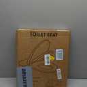 Minsa MinS03 square toilet seat, glossy finish, designed for 16.5-inch x 15-inch toilets, features a soft-close seat, quick-release hinges, high-strength PP material, and easy installation.