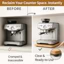 Bamboo Appliance Slider|16"D x 13"W Sliding Tray for Coffee Maker on Countertop|Heavy-Duty Coffee Pot Slider Tray & Kitchen Caddy for KitchenAid Mixer, Air Fryer