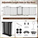 Mumeasy 126" Extra Wide Baby Gate for Doorways, Stairs & Fireplace, Auto Close Safety Dog & Pet Gate with Walk Thru Door, Childproof Fence for Hallway Kitchen House Indoor Outdoor,5 Metal Panels,Black