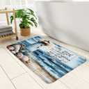 Nautical Lighthouse Bath Mat Summer Beach Coastal Ocean Starfish Seashell Bible Verse Vintage Seascape Microfiber Memory Foam Bathroom Rug Doormat Kitchen Toilet Floor Rug,17.8x29.5 Inch