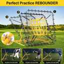 Utheer Baseball Rebounder Net 4x4.5FT Pitch Back Trainer with Strike Zone & 9-Grid Target for Baseball Softball Soccer Volleyball Lacrosse - 3 Adjustable Angles | Steel Frame UV Net | Foldable