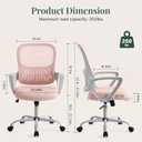 HAPPYMONT Home Office Desk Chair, Lumbar Support, Mesh Back Computer Chair