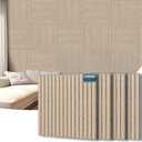 AKUMAX 4 Pack Wood Panels-3D Slat Wall Panelling for Wall-Ceiling and Sound Absorbing - Wooden Wall Panels for Living Room, Bedroom-Fire Retardant & FSC-15.5 ft(Classic Oak), 4pcs-24in*24in