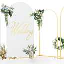 Wedding Arch Backdrop Stand Set of 2 (7.2FT & 6.6FT) with 2 White Spandex Fitted Arch Cover,Metal Arch Backdrop Stand and Cover Set for Birthday Party Baby Shower Anniversary Graduation Decoration