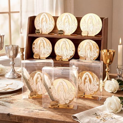 BreezeHug 12 Pcs Baptism Favors Our Lady of Guadalupe Virgen De Guadalupe Acrylic Recuerdo Para Bautizo Centerpieces for Table Guests First Communion Favors Catholic Religious Gift Christening