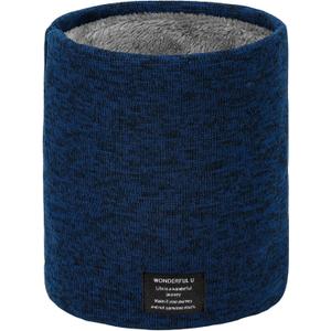 Winter Neck Gaiter Thermal Fleece-Lined Cold-Weather Scarf Wind-Block Face Cover Stretch Lightweight for Men Women (Navy Blue)