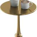 Lavish Home Iron Pedestal Table, Antiqued Gold Side Table, 16”W x 22”H