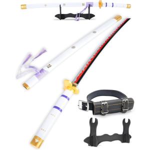 Cold Blade Roronoa Zoro Sword - 41 inches Anime Katana Replica with Belt and Stand - Anime Sword with Authentic Design (G-Yama Enma White)