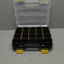 Tools Organizer Box Small Parts Storage Box 34-Compartment Double Side Hardware Organizers with Removable Plastic Dividers for Screws, Nuts, Nails, Bolts (Yellow)