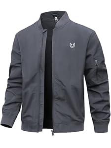 NORTHYARD Men's Bomber Jacket Lightweight Casual Windbreaker Zip Up Fashion Windproof Coat Spring Fall (Darkgrey) XL