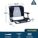 GCI Outdoor Comfort Chair and Stadium Seat, Big comfort stadium chair, armrests