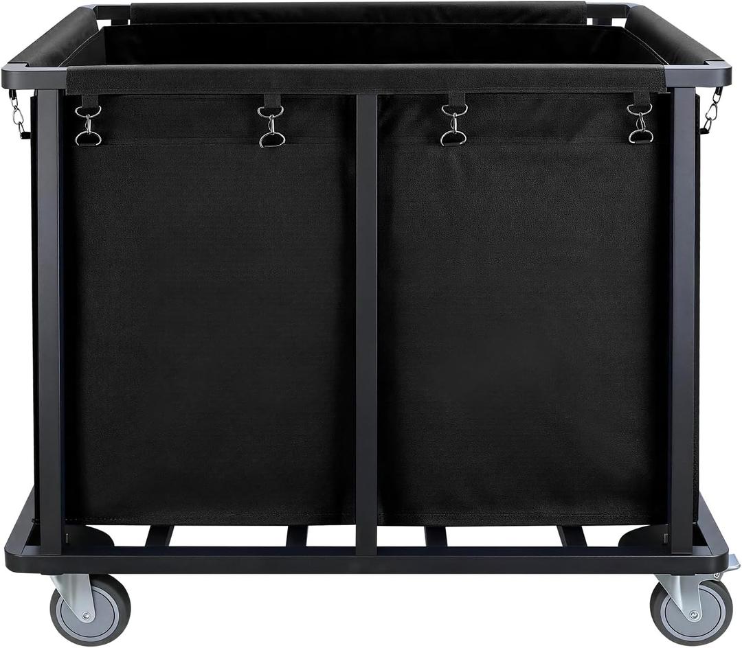 YrsFavor Commercial Laundry Cart with Wheels,400L Industrial Laundry Cart