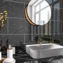 Marble Peel and Stick Backsplash 23.6 x11.8 in, 40PCS, Black