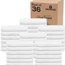 GOLD TEXTILES 36 Pack White Small Bath Towels 20x40 Inches - Cotton Blend Economy Cheap Bulk Bath Towels for Commercial Uses, Gym, Salon, Spa & Hair - Lightweight Quick Drying (36 White)