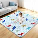 omzer Baby Play Mat for Floor: 59" x 59" Playpen Mat - Thicker & Large Soft Cushioning Padding Foam Playmats for Babies and Toddlers - Machine Washable Non-Slip Baby Crawling Mats, Dinosaur Designs
