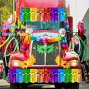 6 Pack 59Ft Rainbow Parade Floats for Trailer Car, Colorful Wavy Foil Fringe Garland Tinsel Streamers Hanging Banner Table Skirts for Graduation Homecoming Holiday Birthday Pride Party (Rainbow)