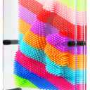 3D Pin Art Toy, Large Size 6 X 8Unique 3D Pin Art Board for Kids & Adults (Rainbow, Plastic)