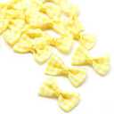 Buffalo Plaid Ribbon Bows 2-Pack Handmade Burlap Farmhouse Bows for Wreaths, Tree Decorations, Gift Wrapping (Yellow/White)