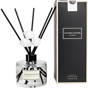 CULTURE & NATURE Reed Diffuser Set 6.7oz (200ml) Lime Basil Mandarin Scented Diffuser with Sticks Home Fragrance Reed Diffuser for Bathroom Shelf Decor