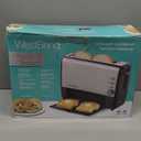 West Bend QuikServe Toaster, 2-Slice Wide-Slot Slide-Through Bread Toaster with Bagel and Gluten-Free Settings and Cool-Touch Exterior Fast Toasting, Includes Removable Serving Tray, 1400-Watts, Silver