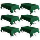 sancua 6 Pack Hunter Green Tablecloth 60 x 102 Inch, Rectangle 6 Feet Table Cloth - Stain and Wrinkle Resistant Washable Polyester Table Cover for Dining Tables, Buffet Parties and Camping