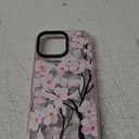 Bouvardia for iPhone 16 Pro Max Case Cute Aesthetic Magnetic,[Compatible with Magsafe] Shockproof Military Grade Protection,Girly Design for Women Girls,Pink Red Cherry Pattern,Pink Glitter Cover (Magsafe Case for iPhone 16 Pro Max, Check Cherry)