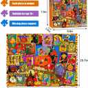 Halloween Puzzles for Adults 1000 Pieces, Horror Spooky Scary Ghost Skeleton Featuring, Witchy Pumpkin Artwork Puzzle, Holiday Party Gifts Puzzles