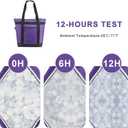 BeeGreen Cooler Bag Soft Insulated Tote for Beach Travel Grocery Shopping Lunch Portable Large Ice Coolers with Handle Hard Freezer Bags with Zippered Top Foldable Leakproof Delivery Totes Purple
