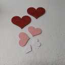 Wenqik 6 Pieces Glitter Valentine Wooden Sign Rustic Glitter Wooden Heart Blocks Farmhouse Heart Shaped Tabletop Pink Red White Centerpiece for Home Wedding Valentines Tiered Tray