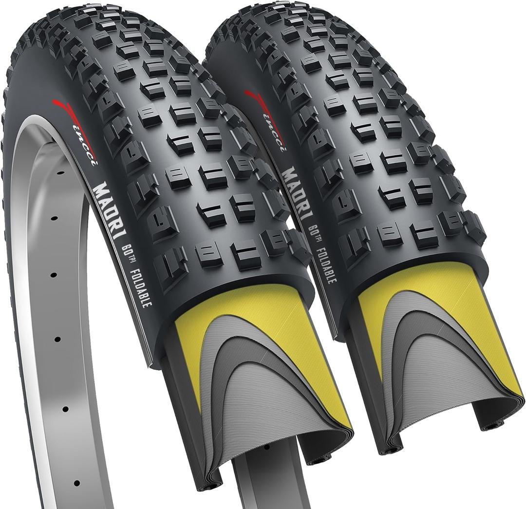 Fincci Maori 29 x 2.25 Inch Bike Tire Foldable 57-622 60 TPI with Nylon Protection for Mountain Enduro Gravel MTB Hybrid Bicycle (Pair)