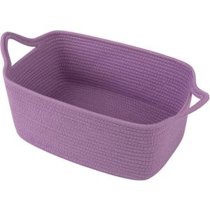 OIAHOMY Woven Basket, Gift Basket Empty with Gift Bags and Ribbons, Rope Baskets for Baby Showers, Storage Baskets with Handles for Nursery, Pet Toy Organizer - Lilac Purple