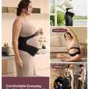 Momcozy Pregnancy Belly Band, CozySupport Ergonest Maternity Belly Band, Invisible Pregnancy Belt for Back, Abdomen, Waist (Black)