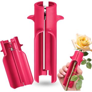 2 Pcs Rose Thorn Remover Stripper Tool,Flower Stem Cleaner Cutter,Efficient Safe for Home Flower/Shop Gardening Floral Arrangement,DIY and Gardening Work(Rose Red)