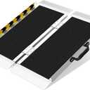 Portable Foldable Aluminum Wheelchair Ramp, 24"x29"x2", 600lb Capacity, with Rubber Traction Pads, Stainless Steel Hinges, for Home & Car (2FT(usable height 2-6 inch))