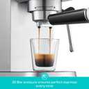 CASABREWS CM5418 Espresso Machine 20 Bar, Compact Espresso Maker with Steam Milk Frother, Stainless Steel Coffee Machine with 34oz Removable Water Tank for Cappuccino, Small Latte Machine, Silver