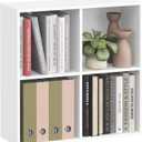 VASAGLE Custos Collection - Bookshelf, Bookcase, Cube Shelf with 4 Compartments, 9.4 x 26 x 26 Inches, Storage Shelf, for Living Room, Home Office, Dining Room, Cloud White ULBC476W01