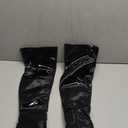 Elisabet Tang Thigh High Boots Over the Knee Boots for Women,Sexy 4.3 inch Stilettos High Heels Boots Stretch Suede Long Pointed Toe Shoes (7, Black Patent)