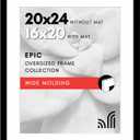 Americanflat 20x24 Picture Frame with Polished Plexiglass - Use as 16x20 Frame with Mat or Display 20x24 Photo Without Mat - Epic Collection - Wide Picture Frames for Wall Display - Black