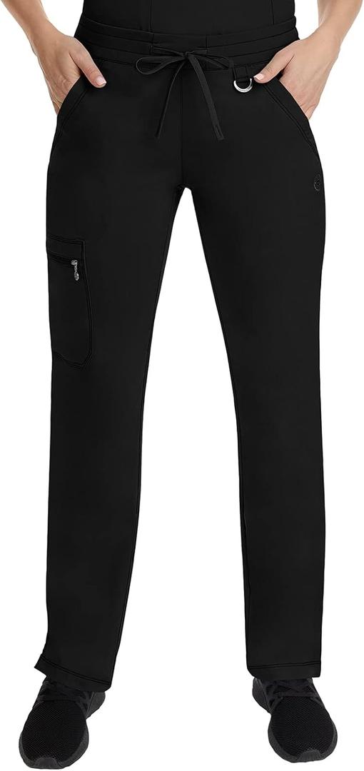 Healing Hands Scrub Pants for Women Tamara Pant with 6 Pockets, Reversible Drawstring, and 2-Way Stretch Fabric 9181 (Large Tall, Black)
