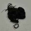 SARLA 2PCS Dark Brown Messy Bun Hair Pieces for Women Detachable Claw Clip Wavy Curly Synthetic Hairpieces for Updos with Tendrils Fake Scrunchies Ponytail Extension