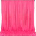 10 x 7 Feet Fluorescent Pink Backdrop Curtain for Partie, Background Curtains for Photoshoot, Birthday, Wedding, Halloween, Thanksgiving, Christmas Day, New Year Party Decorations 5Ft x 7Ft, 2 Panels